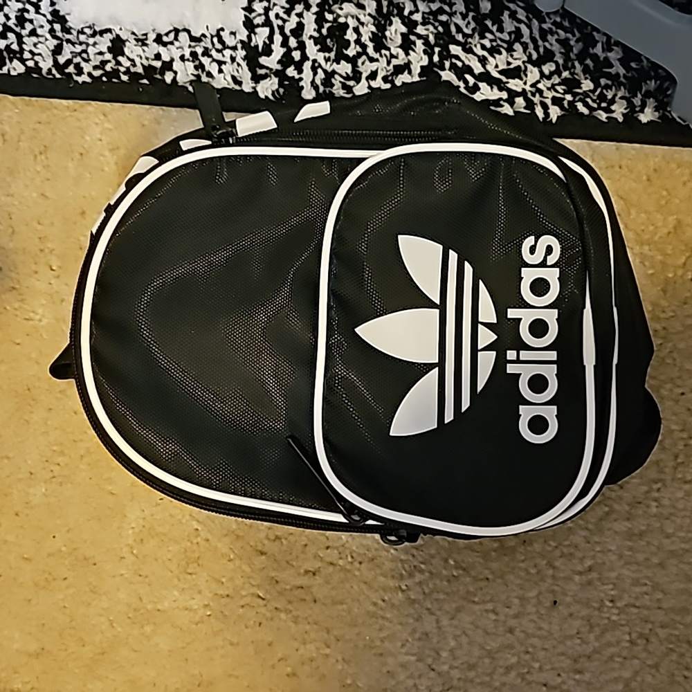 Adidas mini black and white backpack